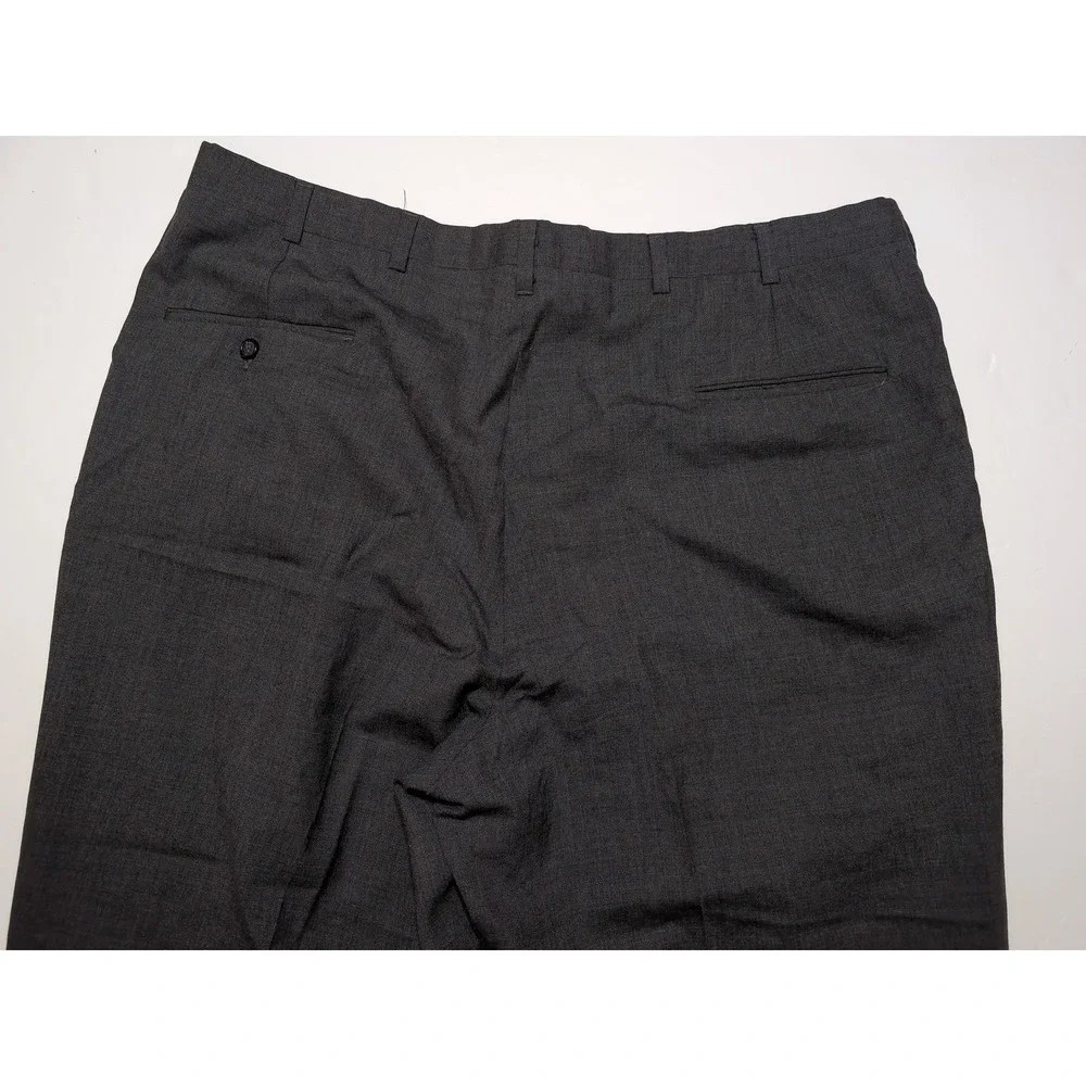 Lot of 2 Vintage HART SCHAFFNER & MARX 100% Wool Dress Pants Brown Gray 38 x 27